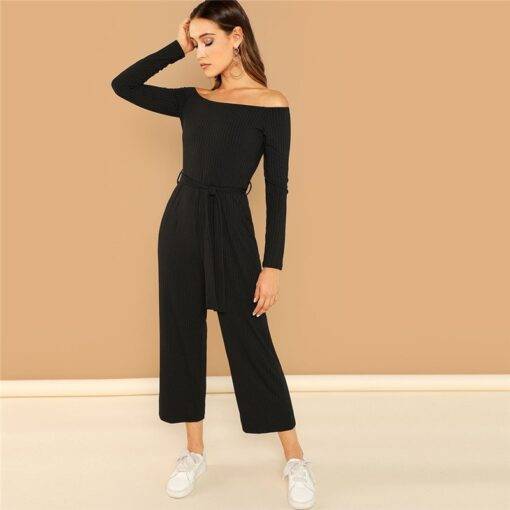 Women’s Casual Off Shoulder Jumpsuit Dresses & Jumpsuits FASHION & STYLE cb5feb1b7314637725a2e7: Black