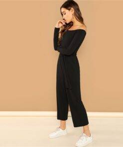 Women’s Casual Off Shoulder Jumpsuit Dresses & Jumpsuits FASHION & STYLE cb5feb1b7314637725a2e7: Black 