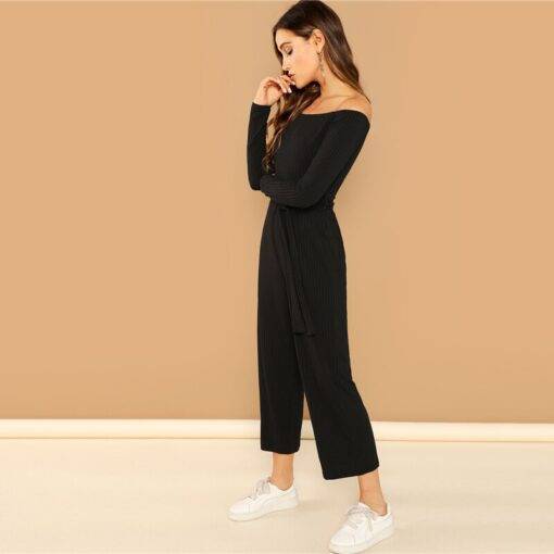 Women’s Casual Off Shoulder Jumpsuit Dresses & Jumpsuits FASHION & STYLE cb5feb1b7314637725a2e7: Black