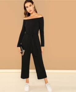 Women’s Casual Off Shoulder Jumpsuit Dresses & Jumpsuits FASHION & STYLE cb5feb1b7314637725a2e7: Black 