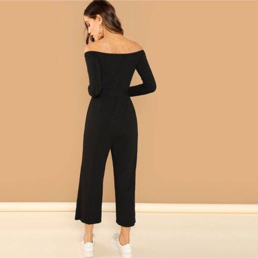 Women’s Casual Off Shoulder Jumpsuit Dresses & Jumpsuits FASHION & STYLE cb5feb1b7314637725a2e7: Black