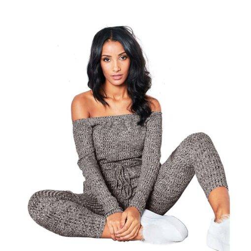 Women’s Off Shoulder Long Sleeved Knitted Jumpsuit Dresses & Jumpsuits FASHION & STYLE cb5feb1b7314637725a2e7: 1|2|3|4