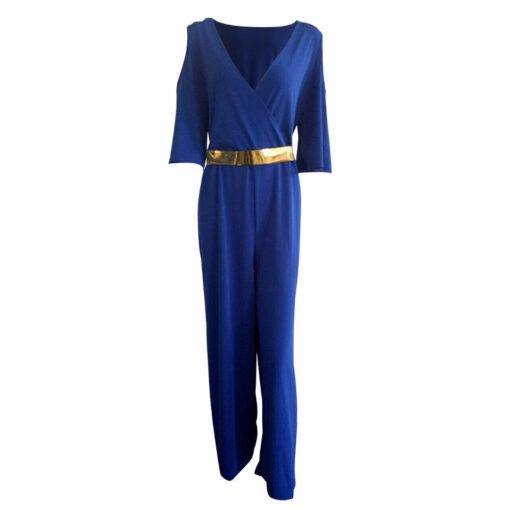 Women’s Ruffled V-Neck Jumpsuit Dresses & Jumpsuits FASHION & STYLE cb5feb1b7314637725a2e7: Blue|Green|Red