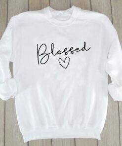 Women’s Blessed Printed Sweatshirt FASHION & STYLE Sweaters & Sweatshirts cb5feb1b7314637725a2e7: Black|Gray|Pink|White|Yellow 