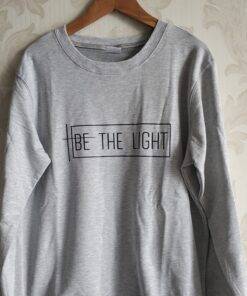 Women’s To Be Light Printed Sweatshirt FASHION & STYLE Sweaters & Sweatshirts cb5feb1b7314637725a2e7: Black|Gray|Pink|White|Yellow 