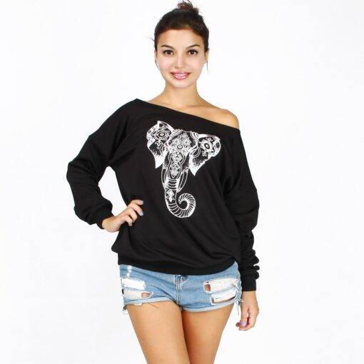 Women’s Elephant Printed One Shoulder Sweatshirt FASHION & STYLE Sweaters & Sweatshirts a559b87068921eec05086c: 1|10|11|12|2|3|4|5|6|7|8|9