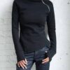 Women’s Turtleneck Pullover With Zipper FASHION & STYLE Sweaters & Sweatshirts cb5feb1b7314637725a2e7: Black