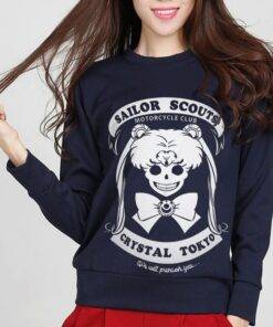 Women’s Sailor Moon Printed Sweatshirt FASHION & STYLE Sweaters & Sweatshirts cb5feb1b7314637725a2e7: Black|Dark Blue|Gray|Red 