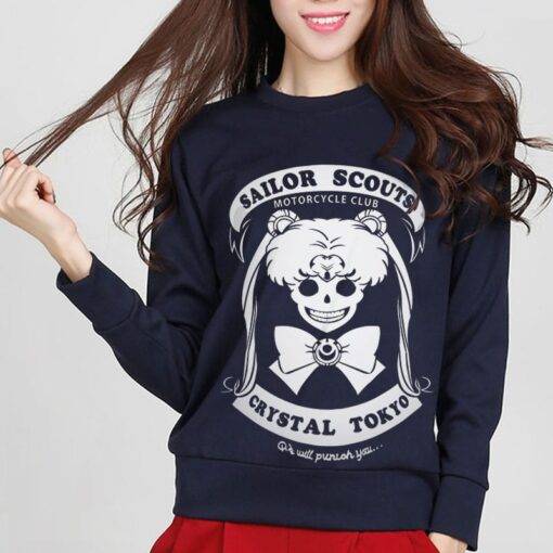 Women’s Sailor Moon Printed Sweatshirt FASHION & STYLE Sweaters & Sweatshirts cb5feb1b7314637725a2e7: Black|Dark Blue|Gray|Red