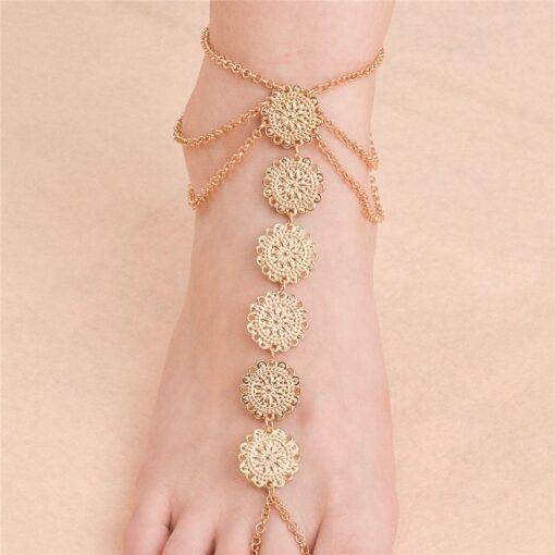 Carved Metal Coins Anklet Anklets JEWELRY & ORNAMENTS 8d255f28538fbae46aeae7: Gold|Silver