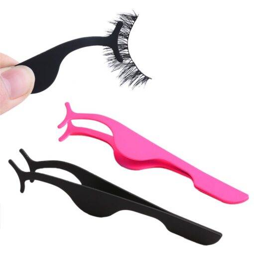 Professional Stainless Steel Eyelash Tweezers BEAUTY & SKIN CARE Makeup Products cb5feb1b7314637725a2e7: Black|Pink