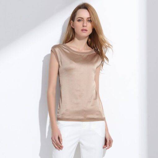 Elegant Summer Sleeveless Silky Chiffon Women’s Blouse Camisoles & Thermals FASHION & STYLE cb5feb1b7314637725a2e7: Black|Blue|Green|Khaki|Rose Red|White