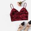 Women’s Burgundy Velvet Cami Top Camisoles & Thermals FASHION & STYLE cb5feb1b7314637725a2e7: Burgundy