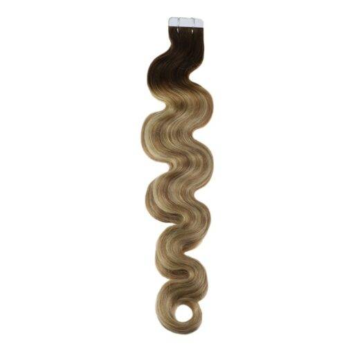 Ombre Body Wave Tape-In Remy Human Hair Extensions Set BEAUTY & SKIN CARE Hair Extension & Wigs cb5feb1b7314637725a2e7: Blonde / Brown