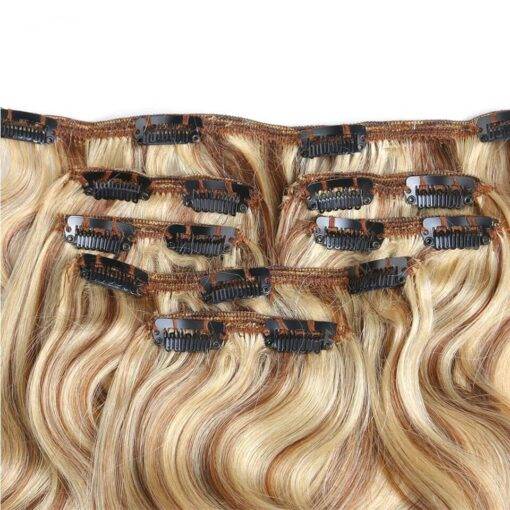 Highlights Blonde Body Wave Clip-In Remy Human Hair Extensions Set BEAUTY & SKIN CARE Hair Extension & Wigs 5d87c5061aba3012870240: 12 inches|14 inches|16 inches|18 inches|20 inches|22 inches|24 inches