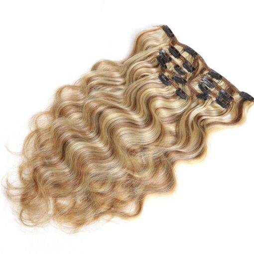 Highlights Blonde Body Wave Clip-In Remy Human Hair Extensions Set BEAUTY & SKIN CARE Hair Extension & Wigs 5d87c5061aba3012870240: 12 inches|14 inches|16 inches|18 inches|20 inches|22 inches|24 inches