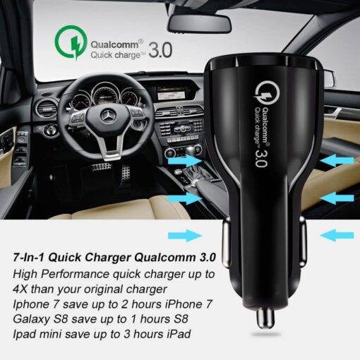 Car 2 Ports USB Charger for Mobile Phone Mobile Accessories PHONES & GADGETS fea2d06800add3f5d13d15: For Andriod Micro, Black|For Andriod Micro, White|For iPhone, Black|For iPhone, White|No Cable, Black|No Cable, White