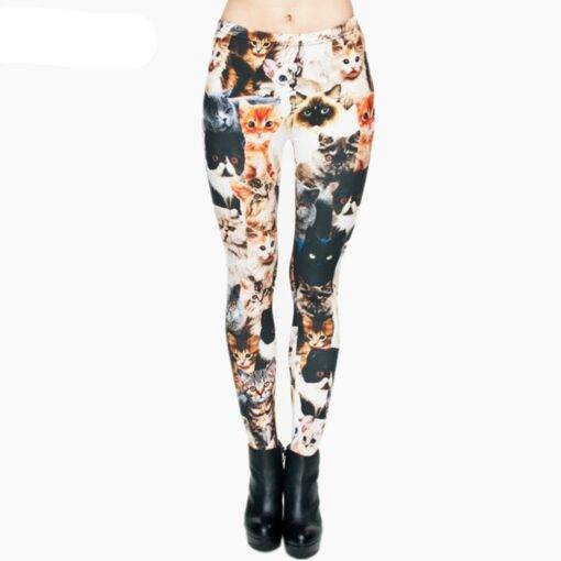 Women’s Cat Printed Leggings FASHION & STYLE Jeans & Jeggings cb5feb1b7314637725a2e7: 1