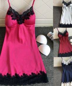 Women’s Lace-Trim Cami Nightgown FASHION & STYLE Sleepwear cb5feb1b7314637725a2e7: Blue|Hot Pink|Silver|Wine