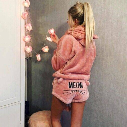 Women’s Cat Meow Printed Pajama Set FASHION & STYLE Sleepwear cb5feb1b7314637725a2e7: Army Green|Beige|Blue|Brown|Dark Grey|Grey|Khaki|Light Pink|Pink|Purple|Red|Red Wine|Sky Blue|White|Yellow