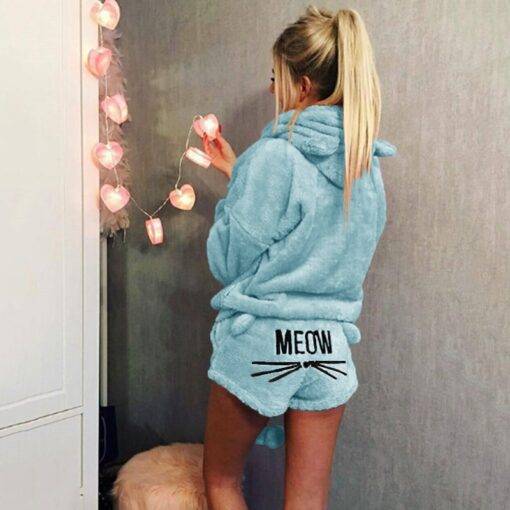 Women’s Cat Meow Printed Pajama Set FASHION & STYLE Sleepwear cb5feb1b7314637725a2e7: Army Green|Beige|Blue|Brown|Dark Grey|Grey|Khaki|Light Pink|Pink|Purple|Red|Red Wine|Sky Blue|White|Yellow