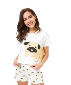 Women’s Dog Printed Pajamas FASHION & STYLE Sleepwear cb5feb1b7314637725a2e7: White