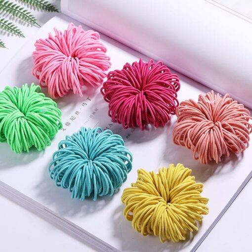 Elastic Nylon Hairbands 100 pcs Set Children & Baby Fashion FASHION & STYLE cb5feb1b7314637725a2e7: Black|Colorful|Lavender|Light Green|Navy Blue|Orange|Pink|Red|Rose Red|Sky Blue|Yellow