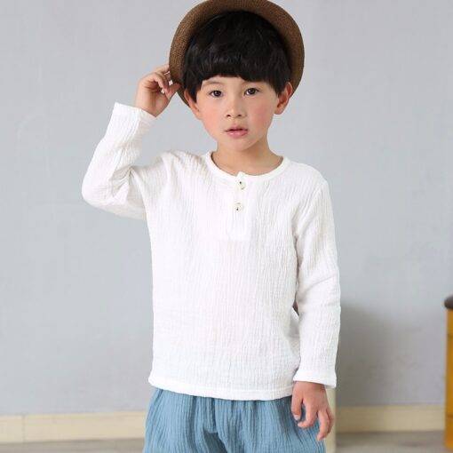 Boy’s Plain Cotton Shirt Children & Baby Fashion FASHION & STYLE cb5feb1b7314637725a2e7: Blue|Gray|Navy Ble|White