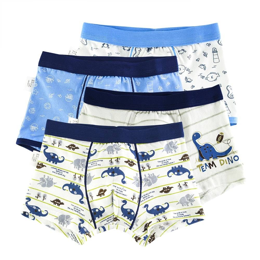 Trendy Cartoon Print Cotton Underwear for Boys