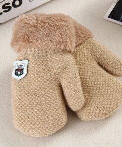 Extra Warm Knitted Gloves Children & Baby Fashion FASHION & STYLE cb5feb1b7314637725a2e7: Beige|Black|Dark Coffee|Gray|Green|Navy Blue 