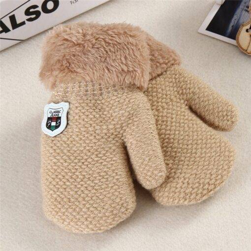 Extra Warm Knitted Gloves Children & Baby Fashion FASHION & STYLE cb5feb1b7314637725a2e7: Beige|Black|Dark Coffee|Gray|Green|Navy Blue