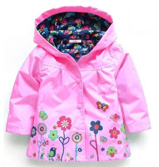 Girl’s Bright Floral Nylon Jacket Children & Baby Fashion FASHION & STYLE cb5feb1b7314637725a2e7: Black|Blue|Dark Blue|Dark Green|Green|Lavender|Pink|Red|Rose Red|Yellow