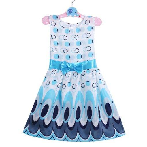 Cute Girl`s Peacock Print Bow Belt Dress Children & Baby Fashion FASHION & STYLE cb5feb1b7314637725a2e7: 1|2|3