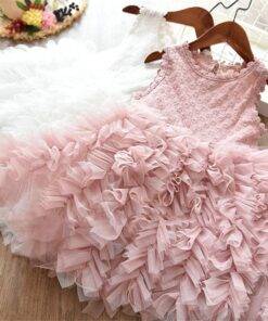 Baby Girl’s Ruffled Ball Gown Dress Children & Baby Fashion FASHION & STYLE cb5feb1b7314637725a2e7: Pink|White 