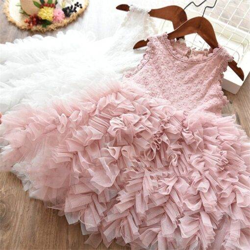 Baby Girl’s Ruffled Ball Gown Dress Children & Baby Fashion FASHION & STYLE cb5feb1b7314637725a2e7: Pink|White