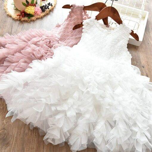 Baby Girl’s Ruffled Ball Gown Dress Children & Baby Fashion FASHION & STYLE cb5feb1b7314637725a2e7: Pink|White