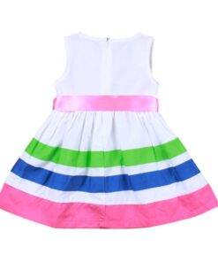 Baby Girl’s Striped Bow Embellished Dress Children & Baby Fashion FASHION & STYLE cb5feb1b7314637725a2e7: Blue / White|Pink + White|Red / White 