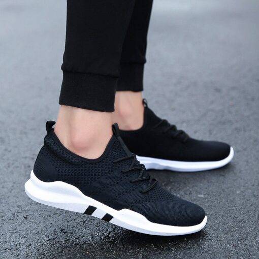 Women’s Breathable Lace-Up Sneakers SHOES, HATS & BAGS Sports Shoes & Floaters cb5feb1b7314637725a2e7: Black|Black and White|Gray|White