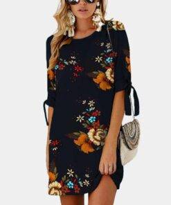 Women’s Loose Floral Printed Summer Dress Dresses & Jumpsuits FASHION & STYLE cb5feb1b7314637725a2e7: Black|Gray|Khaki|Navy Blue|Pink|Sky Blue|White|Wine Red 