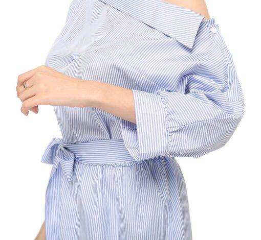 Women’s Blue Striped Shirt Dress Dresses & Jumpsuits FASHION & STYLE cb5feb1b7314637725a2e7: Blue