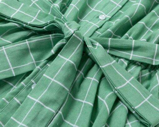 Cotton Light Green Plaid Dress Dresses & Jumpsuits FASHION & STYLE 6f6cb72d544962fa333e2e: L|M|S