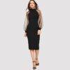 Women’s Bishop Sleeve Pencil Dress Dresses & Jumpsuits FASHION & STYLE cb5feb1b7314637725a2e7: Black|Blue