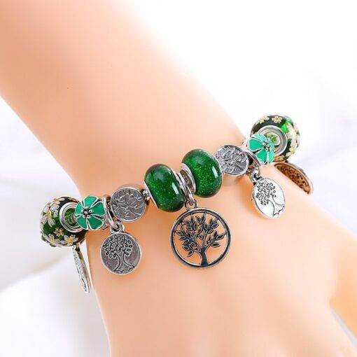 Women’s Green Tree of Life Charm Pandora Bracelet Bracelets & Bangles JEWELRY & ORNAMENTS Pearls & Gemstones 8d255f28538fbae46aeae7: Charm Bracelet|Crystal Bracelet|Green Bracelet|Original Bracelet