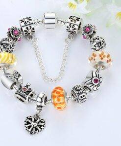 Women’s Crown Silver Charm Bracelet Bracelets & Bangles JEWELRY & ORNAMENTS Pearls & Gemstones cb5feb1b7314637725a2e7: Black|Blue|Pink|Yellow 