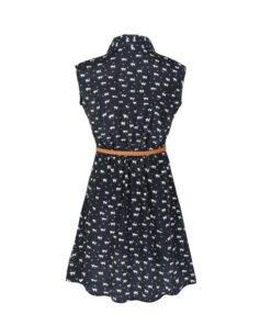 Women’s Cat Patterned Dress with Belt Dresses & Jumpsuits FASHION & STYLE 6f6cb72d544962fa333e2e: L|M|S|XL 