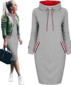 Women’s Sport Style Striped Trim Dress Dresses & Jumpsuits FASHION & STYLE cb5feb1b7314637725a2e7: Black|Blue|Gray|Navy|Pink|Red