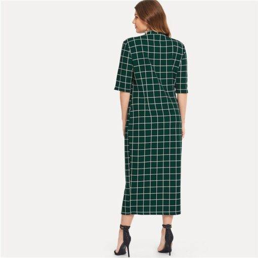 Women’s Plus Size Elegant Style Plaid Dress Dresses & Jumpsuits FASHION & STYLE cb5feb1b7314637725a2e7: Black|Green|White