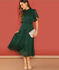 Green Casual Style Elegant Dress Dresses & Jumpsuits FASHION & STYLE cb5feb1b7314637725a2e7: Green 