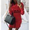 Women’s Star and Smile Printed Turtle Neck Dress Dresses & Jumpsuits FASHION & STYLE cb5feb1b7314637725a2e7: Black|Gray|Red