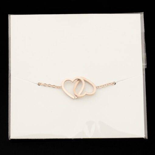 Double Heart Shaped Women’s Minimalistic Bracelet Bracelets & Bangles JEWELRY & ORNAMENTS Pearls & Gemstones 8d255f28538fbae46aeae7: Gold|Rose|Silver